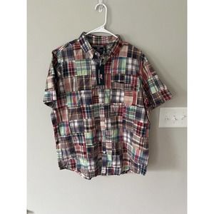 Vineyard Vines Classic Fit Murray Shirt Colorful Plaid Size Large Short Sleeve